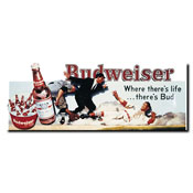 Budweiser Vintage Ad - Baseball- Canvas 14 x 30 Inch, AB212-C1232GG