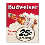 Budweiser Vintage Ad - 25 cents - Canvas 18 x 22 Inch, AB227-C1822GG
