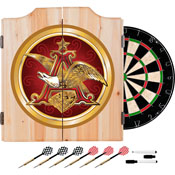 Anheuser Busch A & Eagle Dart Cabinet w/ Darts and Board, AB7000-AE