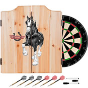 Budweiser Dart Cabinet Set with Darts and Board - Clydesdale Black, AB7010-CLY-B