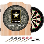 U.S. Army Digital Camo Wood Dart Cabinet Set, ARMY7000-CAMO