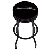 Chrysler Single Ring Ribbed Stool - Black, CHR1006-LOGO