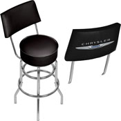 Chrysler Swivel Bar Stool with Back, CHR1100-LOGO