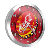 Coca Cola 12 Inch Brushed Aluminum Wall Clock - Pop Art, COKE1310-POP