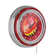 Coca Cola Chrome Double Rung Neon Clock - Pop Art, COKE1400-POP