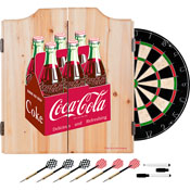 Coca Cola Dart Cabinet Set with Darts and Board - 6 Pack, COKE7010-6PK