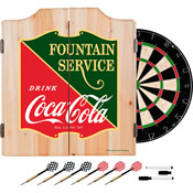 Coca Cola Dart Cabinet Set with Darts and Board - Fountain Service, COKE7010-FS