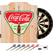 Coca Cola Dart Cabinet Set with Darts and Board - Ice Cold, COKE7010-IC