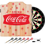 Coca Cola Dart Cabinet Set with Darts and Board - Star, COKE7010-STAR