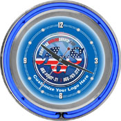 Custom Neon Clock Double Ring with White Inner Ring and Color Outer Ring, Custom-PB1400