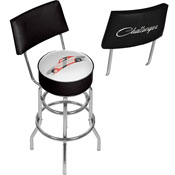Dodge Bar Swivel Bar Stool with Back - Challenger Stripes, DGE1100-STRIPE