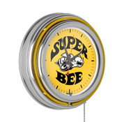 Dodge Chrome Double Rung Neon Clock - Super Bee, DGE1400-BEE