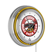 Dodge Chrome Double Rung Neon Clock - Scat Pack, DGE1400-SCAT