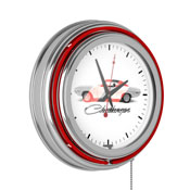 Dodge Chrome Double Rung Neon Clock - Challenger Stripe, DGE1400-STRIPE