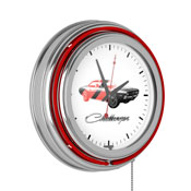 Dodge Chrome Double Rung Neon Clock - Challenger Stripe 2, DGE1400-STRIPE2