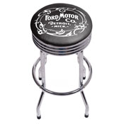 Ford Chrome Ribbed Bar Stool - Vintage 1903 Ford Motor Co., FD1005-FM03