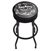 Ford Black Ribbed Bar Stool - Vintage 1903 Ford Motor Co., FD1006-FM03