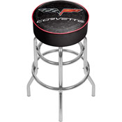 Corvette C6 Padded Bar Stool - Black - Made In USA, GM1000-C6-COR-1