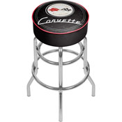 Corvette C1 Padded Bar Stool - Black - Made In USA, GM1000B-C1-COR-1