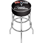 Corvette C2 Black Padded Swivel Bar Stool, GM1000B-C2-COR