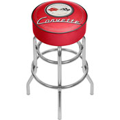 Corvette C1 Padded Bar Stool - Red - Made In USA, GM1000R-C1-COR-1