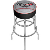 Corvette C5 Padded Bar Stool - Silver - Made In USA, GM1000S-C5-COR-1