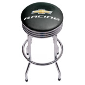 Chevrolet Chrome Ribbed Bar Stool - Chevy Racing, GM1005-CR