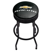Chevrolet Black Ribbed Bar Stool - Chevy Racing, GM1006-CR