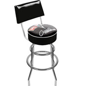 Corvette C2 Black Padded Swivel Bar Stool with Back, GM1100B-C2-COR