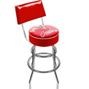 Corvette C2 Red Padded Swivel Bar Stool with Back, GM1100R-C2-COR
