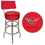 Corvette C5 Padded Bar Stool with Back - Red, GM1100R-C5-COR