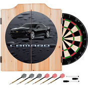 Black Camaro Dart Cabinet Includes Darts and Board, GM7000-CAM-BLK