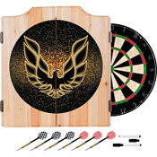 Pontiac Firebird Black Wood Dart Cabinet Set, GM7000-FB-BLK