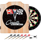 Corvette C2 Black Wood Dart Cabinet Set, GM7000B-C2-COR