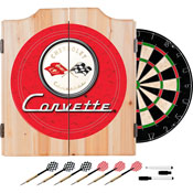 Corvette C1 Dart Cabinet Includes Darts and Board - Red, GM7000R-C1-COR