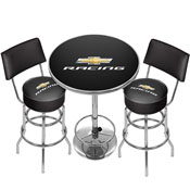 Chevrolet Racing Game Room Combo - 2 Stools w/Back & Table, GM9900CR