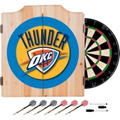 Oklahoma City Thunder NBA Wood Dart Cabinet Set, NBA7000-OCT
