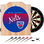New Jersey Nets Hardwood Classics NBA Wood Dart Cabinet, NBA7000HC-NJN