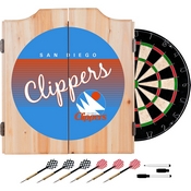 San Diego Clippers Hardwood Classics NBA Wood Dart Cabinet, NBA7000HC-SDC