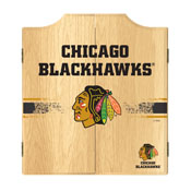 NHL Dart Cabinet Set with Darts and Board - Chicago Blackhawks, NHL7010-CBH