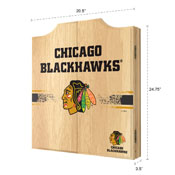 NHL Dart Cabinet Set with Darts and Board - Chicago Blackhawks, NHL7010-CBH