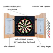 NHL Dart Cabinet Set with Darts and Board - Chicago Blackhawks, NHL7010-CBH