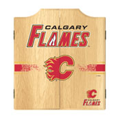 NHL Dart Cabinet Set with Darts and Board - Calgary Flames, NHL7010-CF