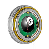 Rack'em 8 Ball 14-inch Neon Wall Clock, RAC1400
