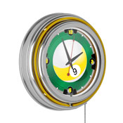 Rack'em 9 Ball 14-inch Neon Wall Clock, RAC9-1400