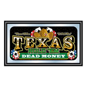 Texas Hold 'em Framed Poker Mirror - DEAD MONEY, TXH1500