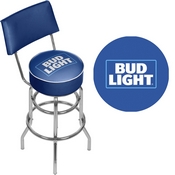 Bud Light Blue Padded Bar Stool With Back, AB1100-BL