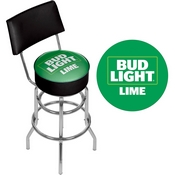 Bud Light Lime Padded Bar Stool With Back, AB1100-BLLIME