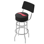 Budweiser Bowtie Red/Black Padded Bar Stool With Back, AB1100-BUD