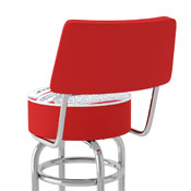 Budweiser Chrome Padded Swivel Bar Stool With Swivel - Label Design, AB1100-LBL